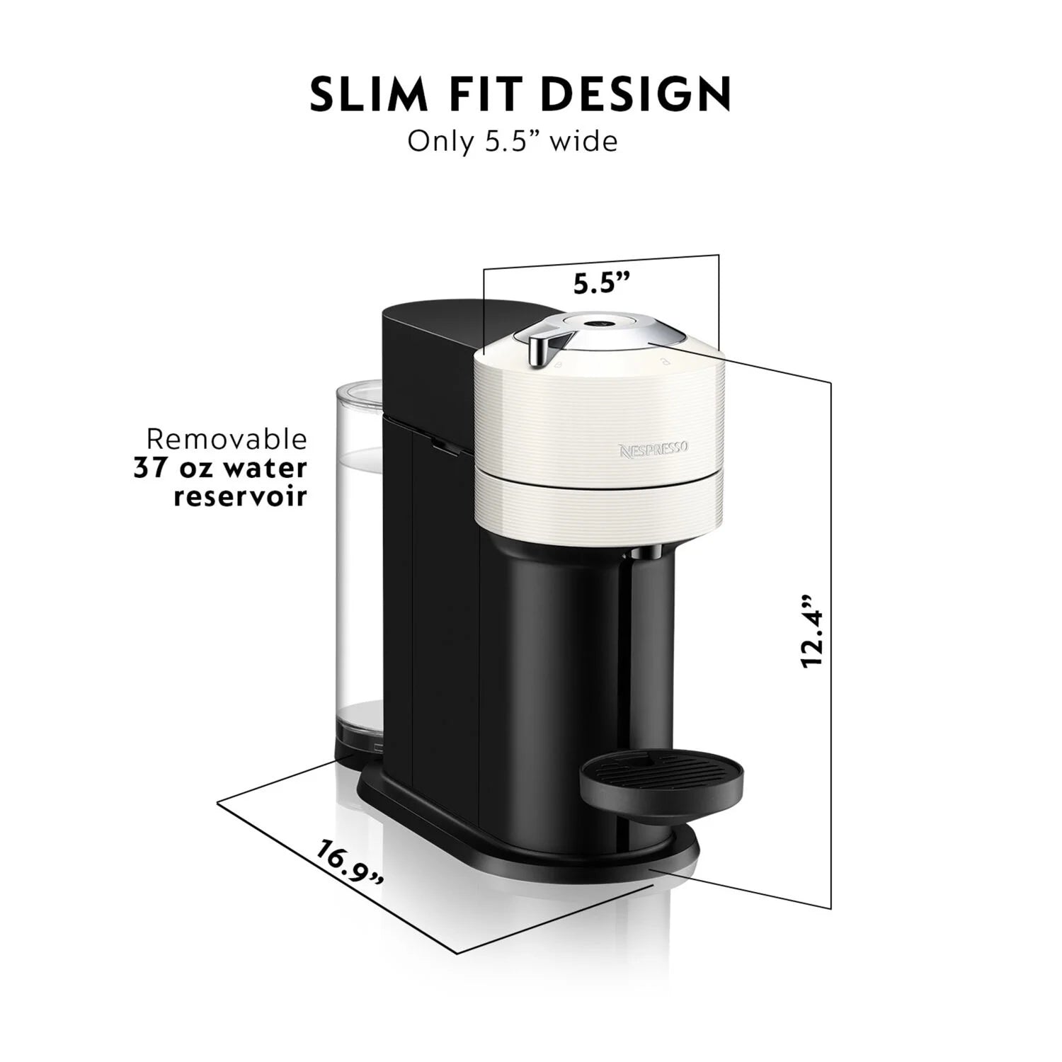 Coffee and Espresso Maker, White F327
