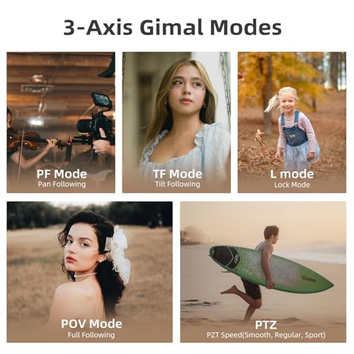 5K Handheld Camera with 3-Axis Gimbal Stabilizer, Rotatable Touchscreen, IR Night Vision, 64G Card D8192