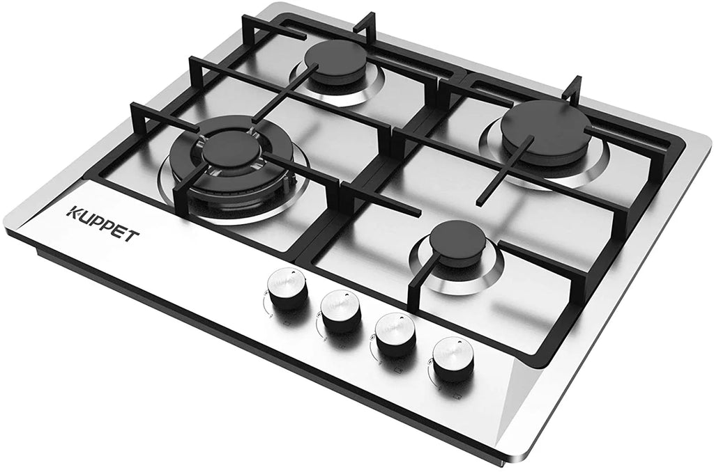 24 Inch Gas Cooktop with 4 Sealed Burners, Stainless Steel, NG/LPG Convertible B691160
