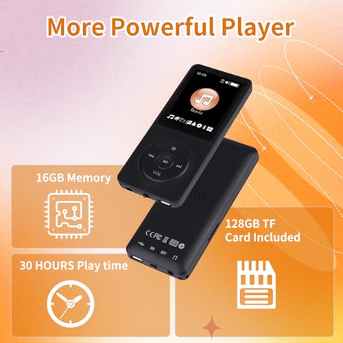 128GB Bluetooth MP3 Player with Speaker, Voice Recorder, Earphones R74070