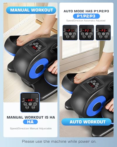 Under Desk Elliptical, Electric Leg Exerciser for Seniors, Portable Seated Foot Pedal with Remote X102