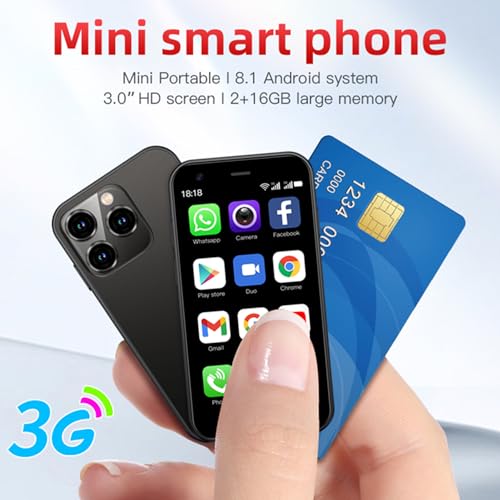 3G Mini Smartphone 3.0 Inch WiFi GPS Quad Core Android 8.1 Cell Phone Dual Sim HD Camera J113