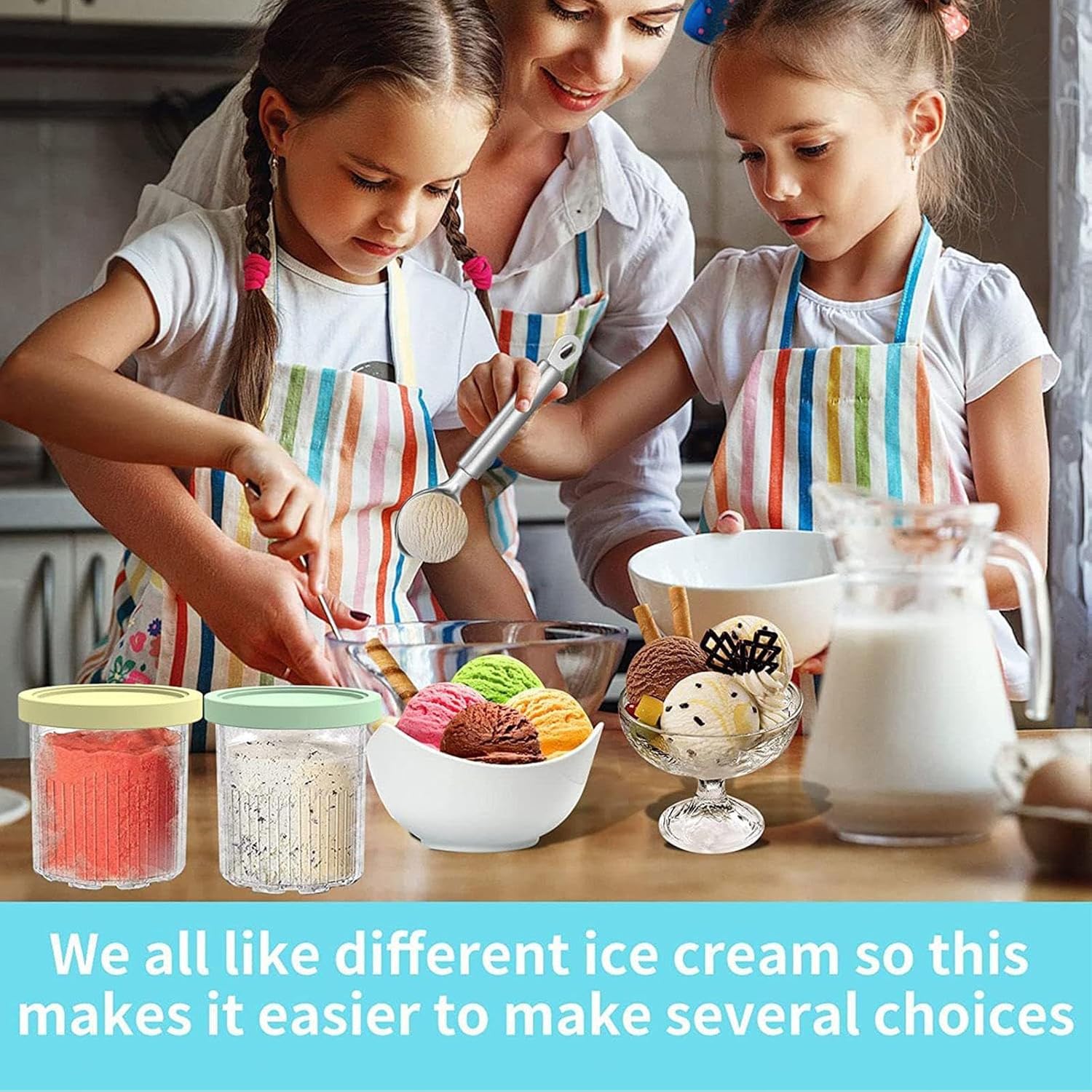 Ice Cream Maker Pints, 24 oz, BPA-Free, Dishwasher Safe J564135
