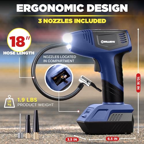 Portable Tire Inflator Air Compressor for Car Tires, 150PSI, 12V DC D119