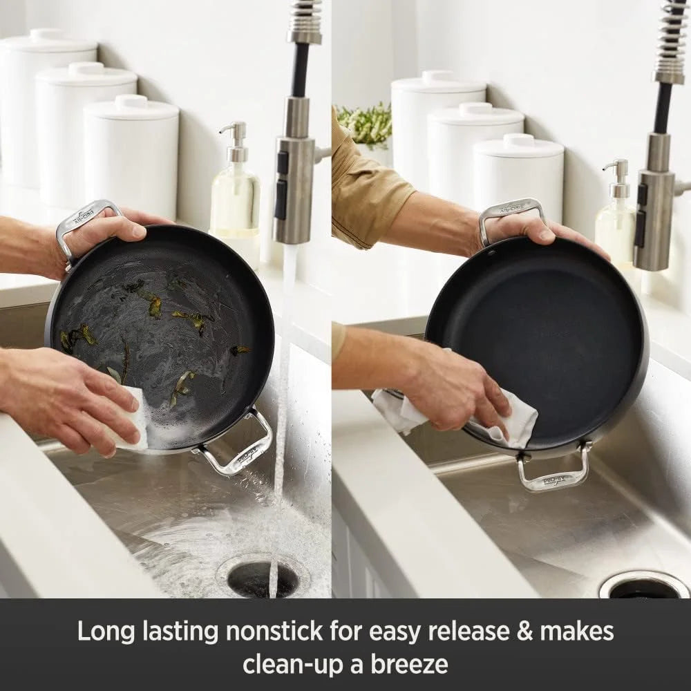 Hard Anodized Nonstick Sauteuse with Glass Lid, 4 Quart N65441