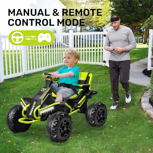24V 4x4 Ride On Toy for Big Kids, 4x200W Motors, 5MPH, Parent Remote, Wide Seat, Green X884766