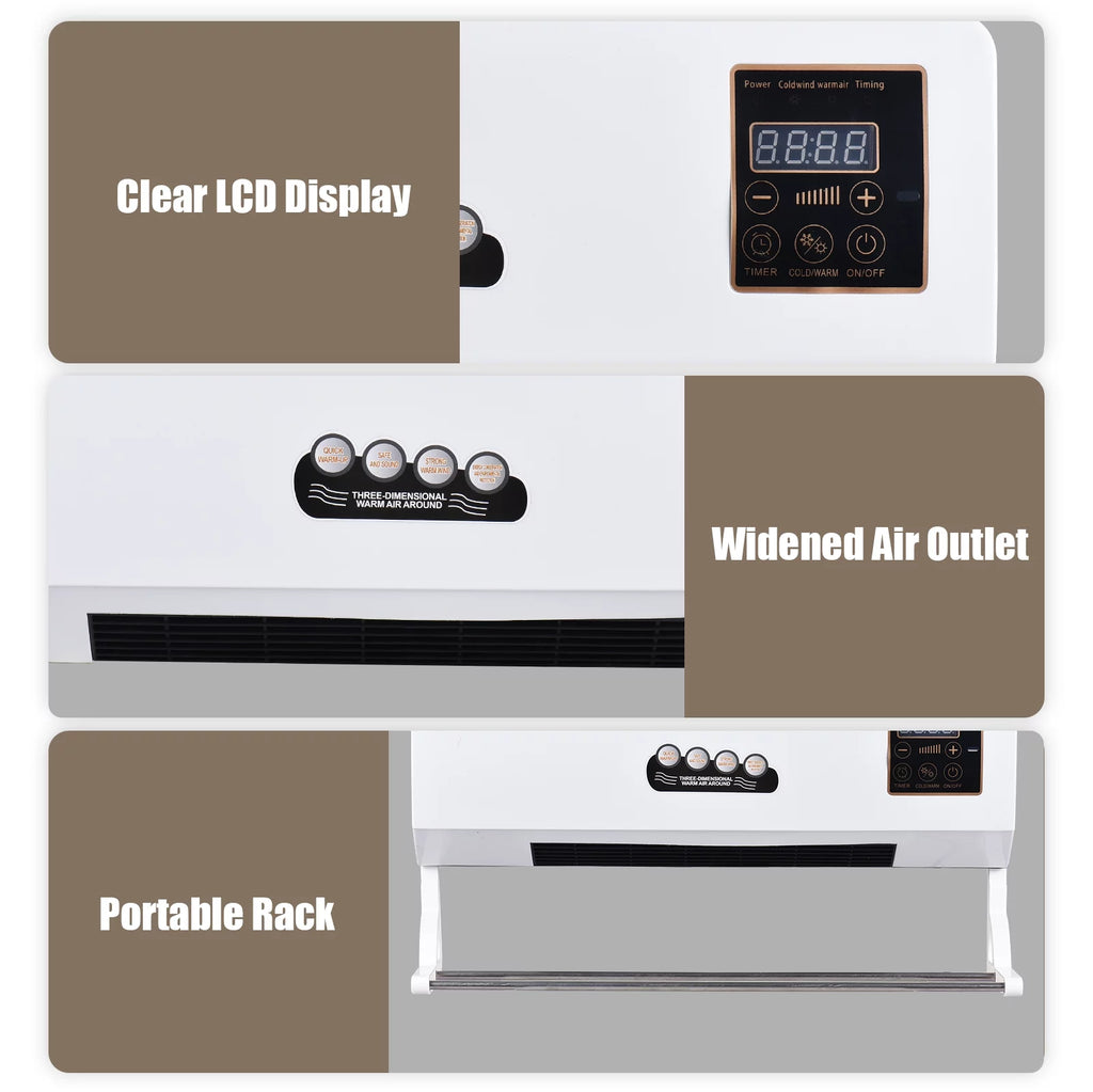 1800W Heater and Air Conditioner Combo, 2-in-1 Cooling and Heating Fan with Remote Control O769068
