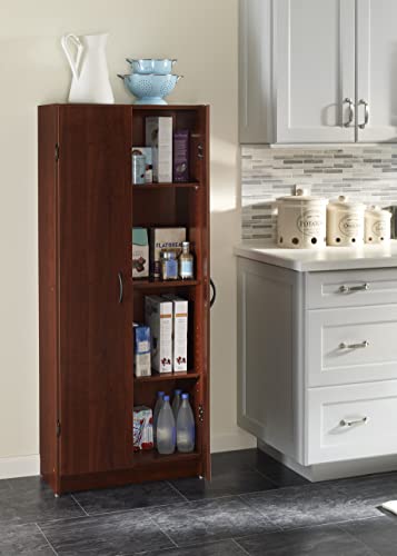 Pantry Cabinet with 2 Doors and Adjustable Shelves, White F51204