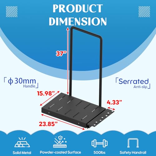Boat Boarding Platform with Safety Handrail, Powder-Coated, 500Lb Capacity X5650