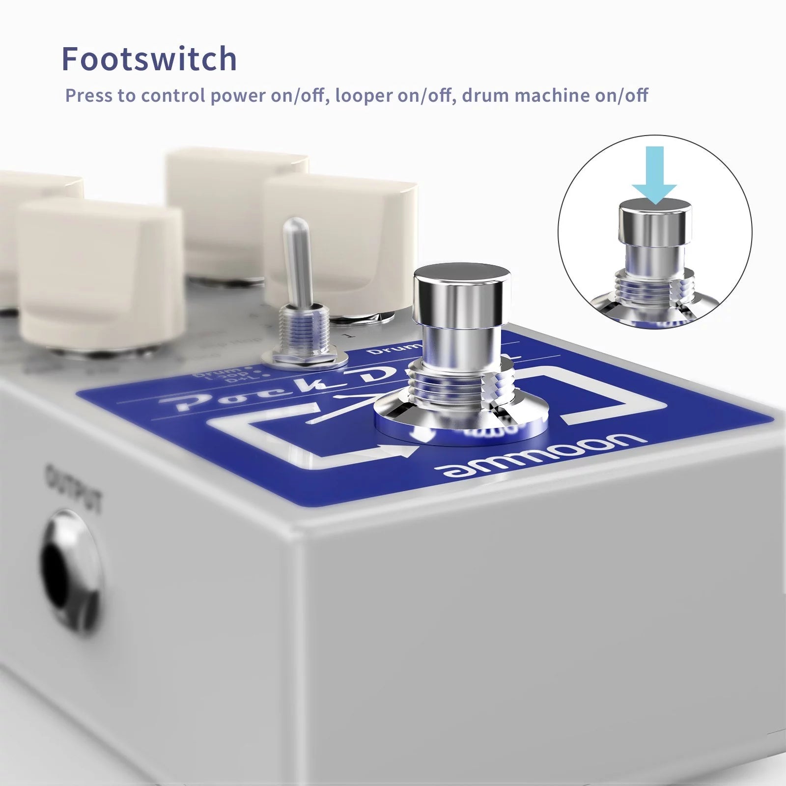 Drum & Loop Guitar Effect Pedal, 3 Modes, 11 Drum Styles, Built-in Looper H6114