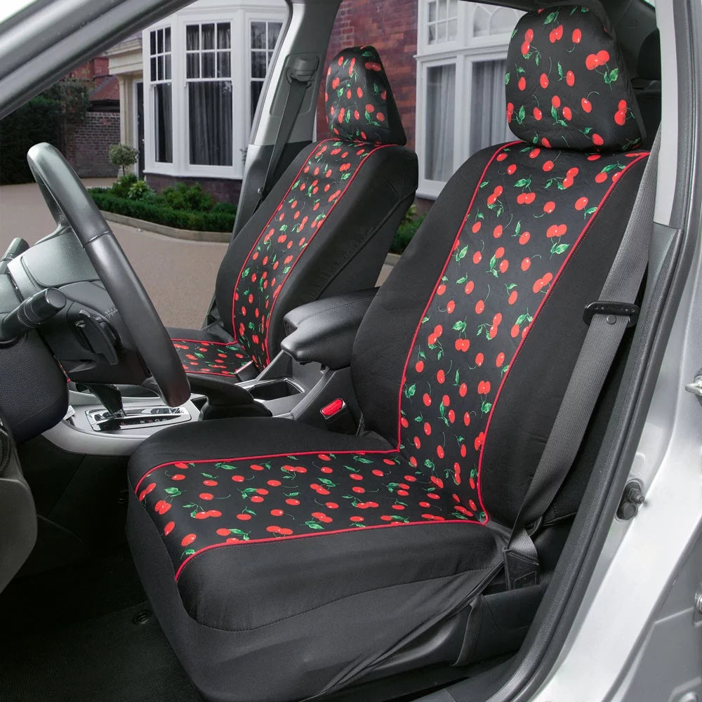 Cheeky Cherry Theme Car Seat Covers, Universal Fit, 2 Sets V82132
