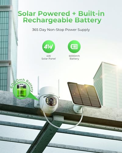 Solar Security Cameras Wireless Outdoor with 10" Monitor, 2K Color Night Vision, 2-Way Audio R5350