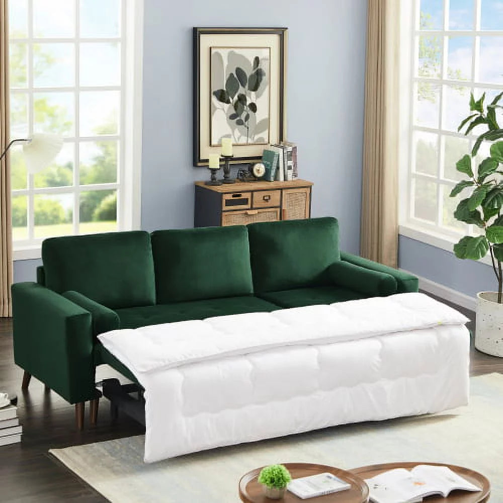 Reversible Pull Out Sleeper Sectional Sofa Bed with Storage Chaise Q784