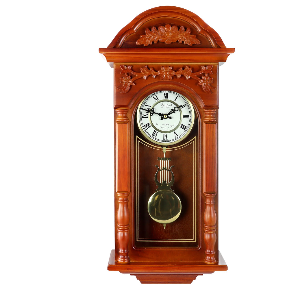 Antique Chiming Wall Clock with Roman Numerals, 27.5" G3579