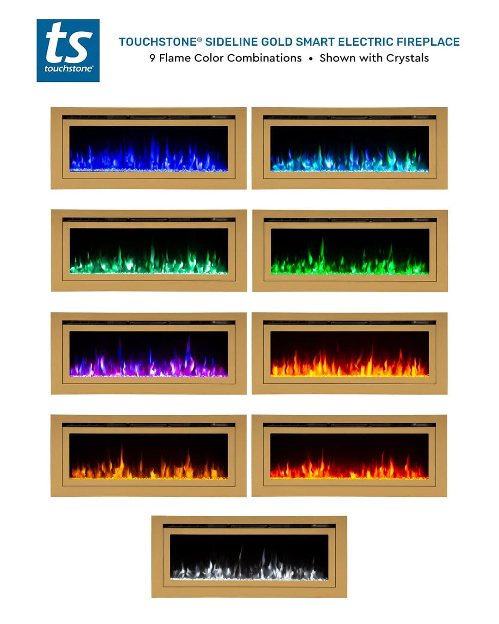 Recessed Smart Electric Fireplace 60 Inch E54384