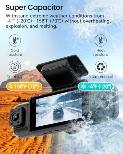 4 Channel Dash Cam 360° View, 1080P Front and Rear Inside, Left Right, Night Vision, 5G WiFi & APP Control S90144