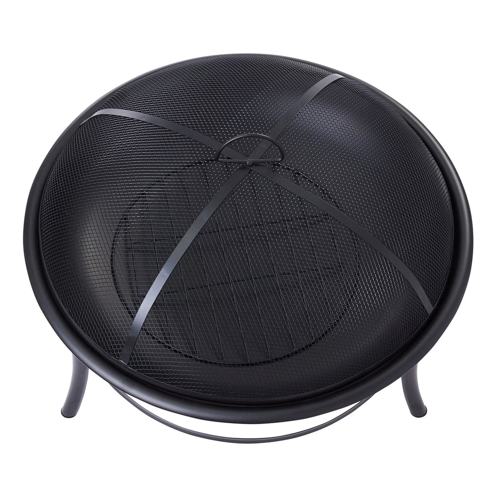 26" Round Iron Outdoor Wood Burning Fire Pit K206701
