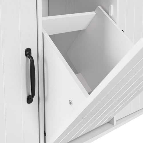 Farmhouse Kitchen Island with Drop Leaf, Barn Door and Power Outlet C3058