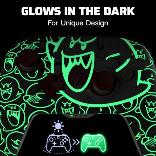 Wireless Controller for Nintendo Switch, Glows in the Dark, Rechargeable Battery E2669