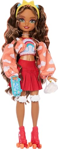 Renee Posable Roller Skating Fashion Doll with Black Hair and Accessories E10644