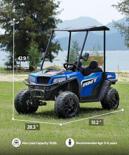 24V Ride on Car 2 Seater with Sun Shade, Dump Bed, 4WD, Pink S782676