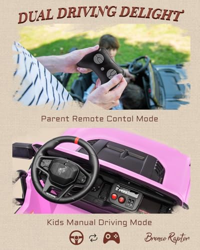 24V Ride on Car for Big Kids, 2 Seater with Remote Control, 4-Wheeler Suspension, 3 Speeds, LED Lights D981