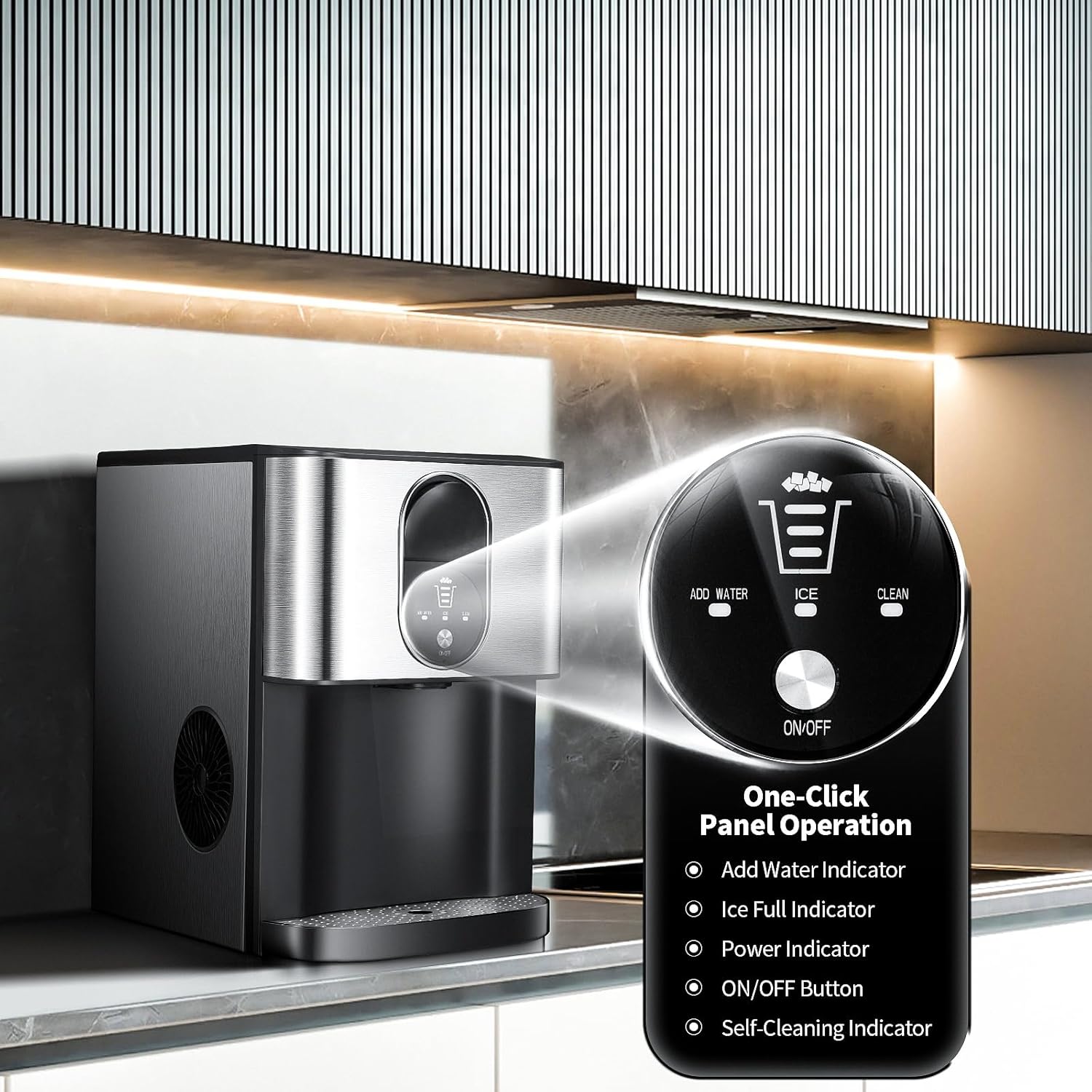 Countertop Nugget Ice Maker with Self-Cleaning R1337