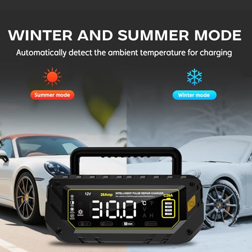 12V 24V 16-Amp Smart Battery Charger for Car Truck Boat Marine D264