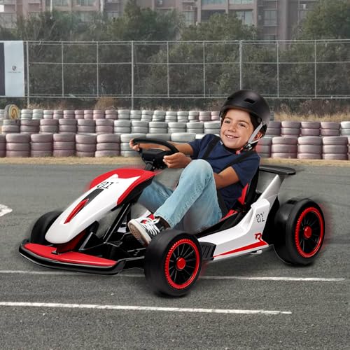 Electric Drift Kart for Kids, 2x200W Motor, 7AH Battery, Ages 6+ S301
