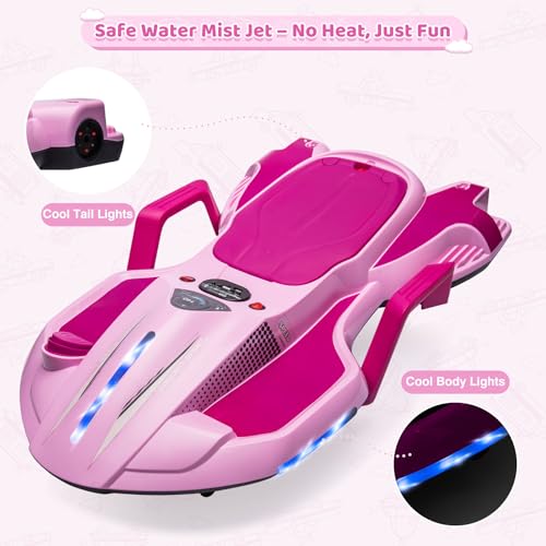 24V Electric Ride On Toy for Kids, Drift Cart with Side Handlebars, LED Lights & Music J79370