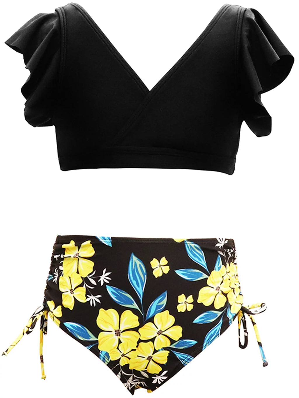 Mommy and Me Swimsuits 2 Piece Bikini Set Print Sleeve Tops with Briefs B695