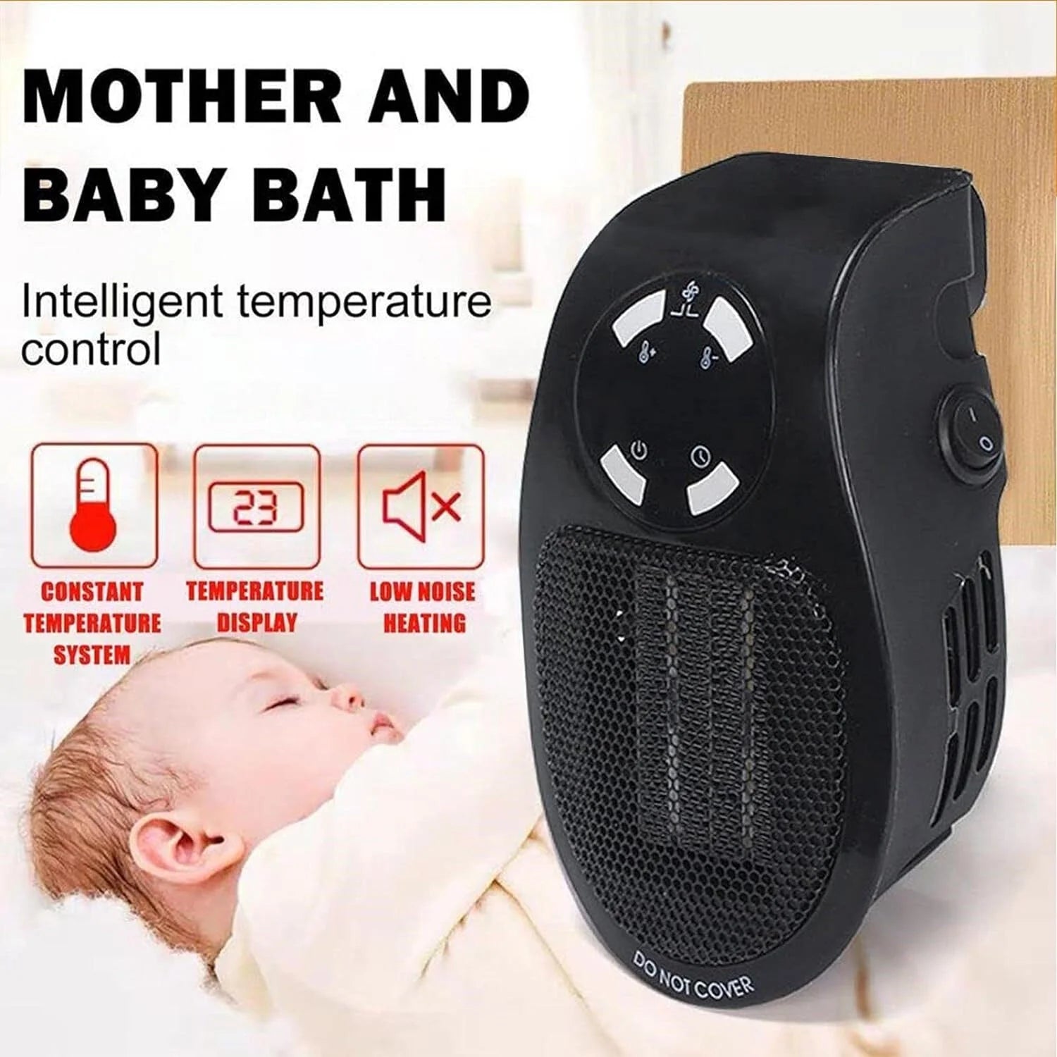 500W indoor portable heater with adjustable thermostat timer Q84298