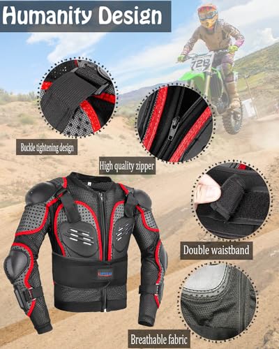 Kids Motorcycle Jacket with Chest Back Elbow Protection D890317