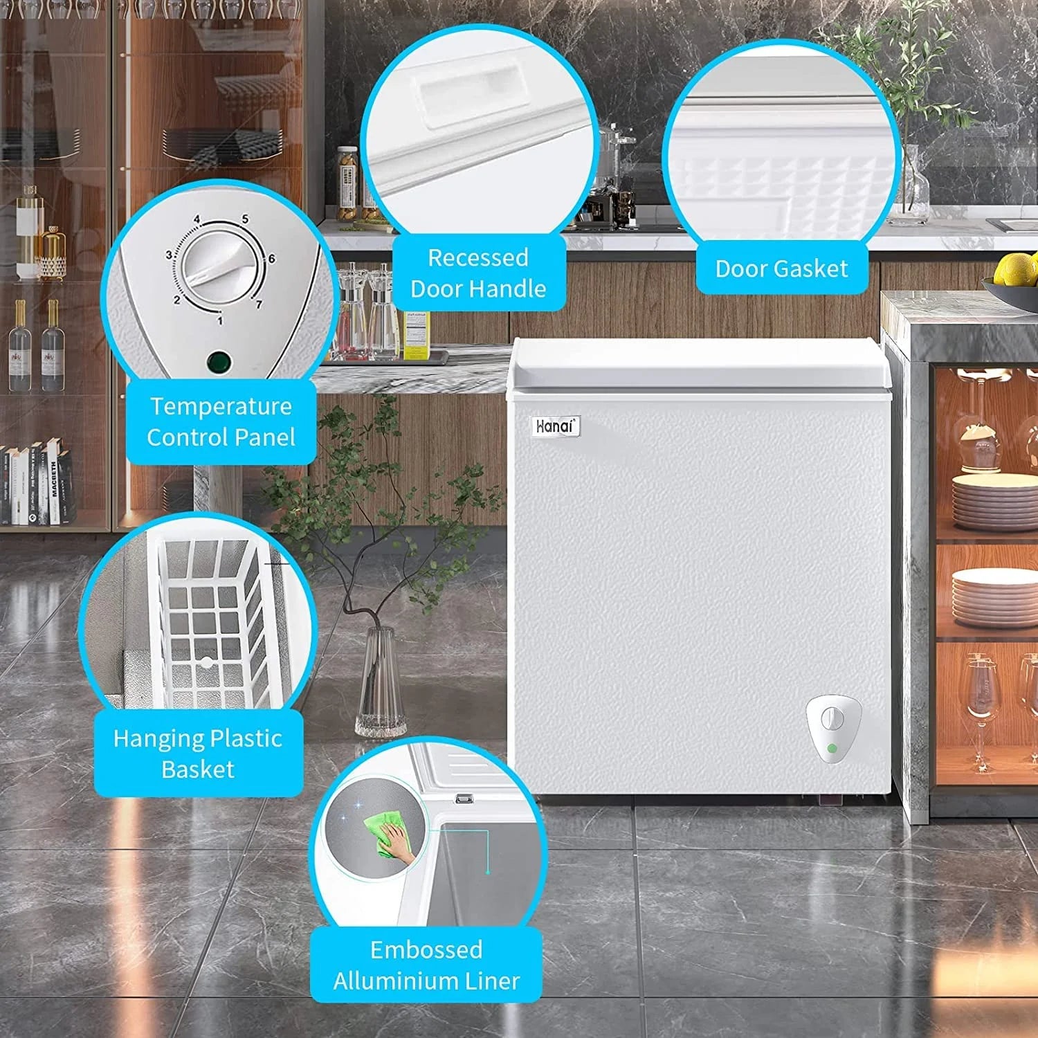 Chest Freezer, 5 Cu.ft, White Y358041
