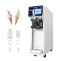Commercial Ice Cream Maker Machine 1000W Single Flavor Soft Serve Ice Cream Machine 2.7 to 4 Gal/H 110V Ice Cream Machine with Pre-cooling, Auto Clean,LCD Panel for Snack Bar Restaurants