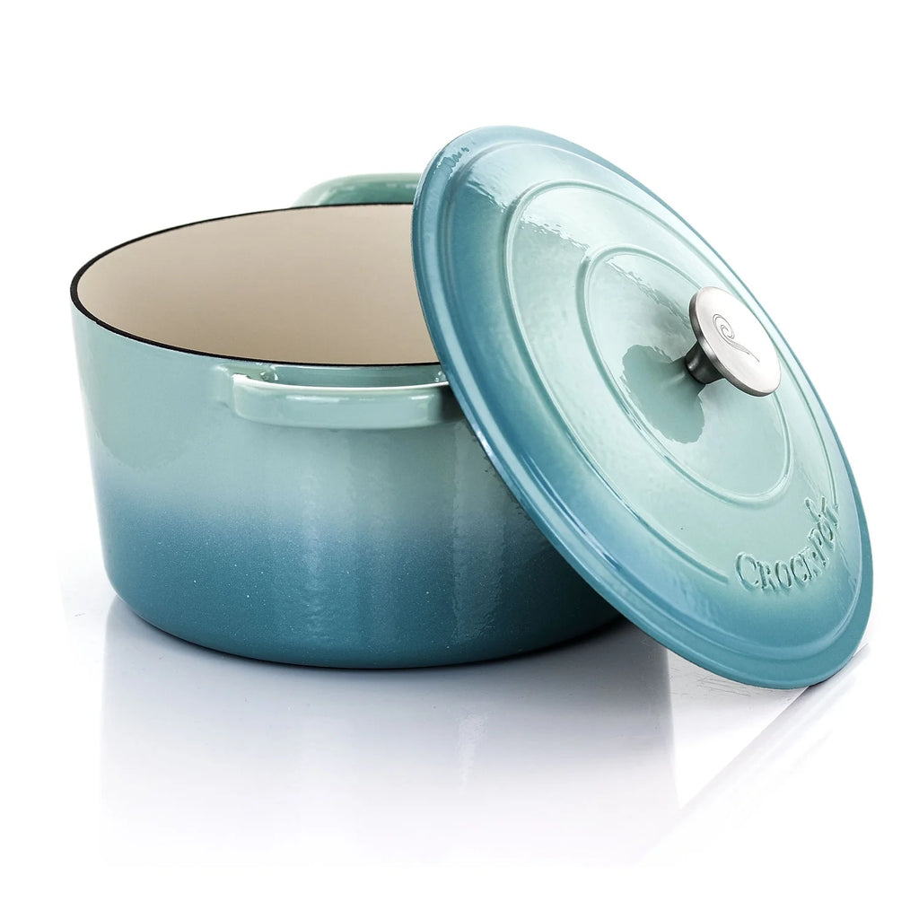 Enameled Cast Iron Dutch Oven, 7 Quarts, Aqua Blue P905