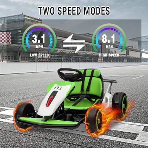 Kids Go Kart, 24V Electric Drift Car, 2-Speed Ride On Toy for Boys Girls 6+ V958