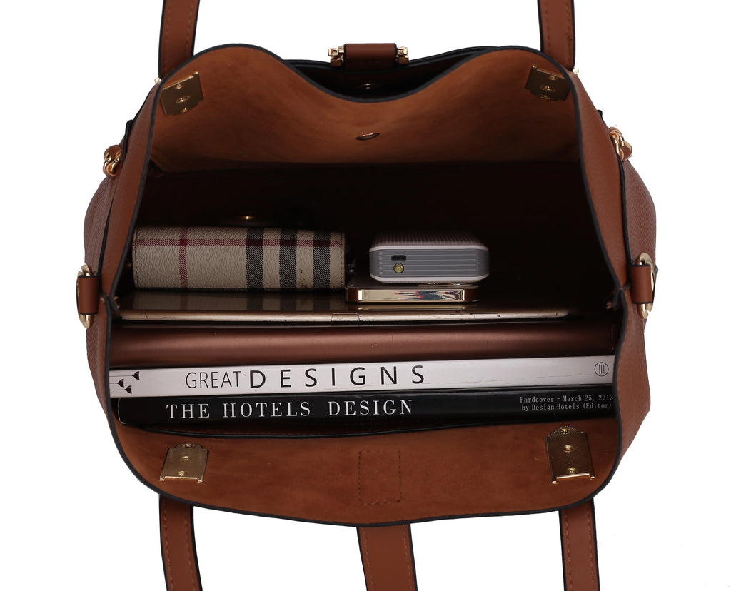 Vegan Leather Women's Shoulder Bag with Crossbody Pouch Z934