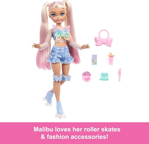 Renee Posable Roller Skating Fashion Doll with Black Hair and Accessories E10644