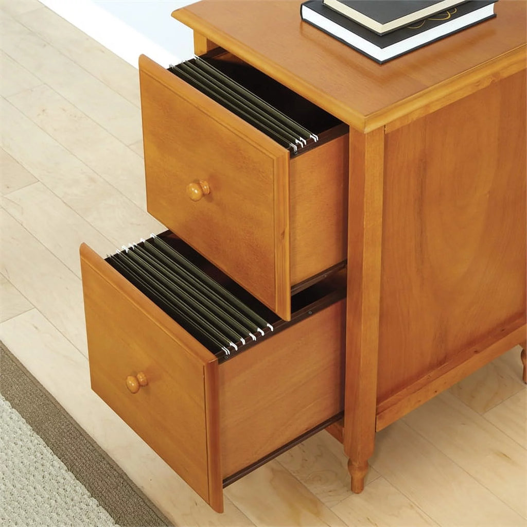 Modern 2 Drawer Wood File Cabinet in Antique Cherry B605