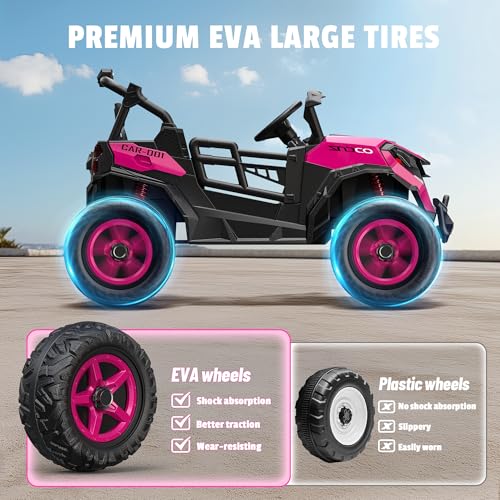24V 2 Seater Ride on Car Truck, 4WD, Remote Control, Pink C7603