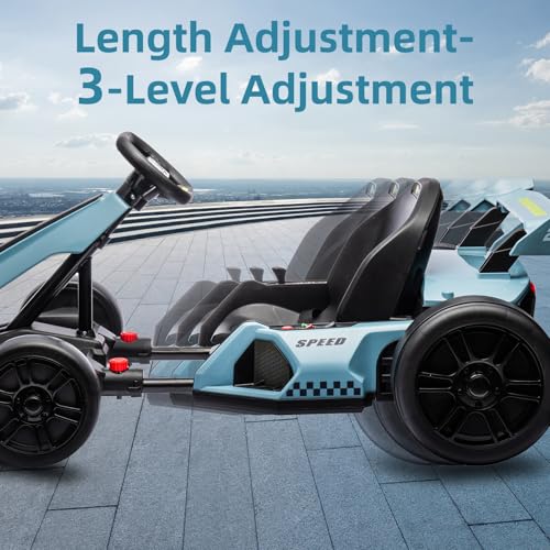 Electric Go Kart for Kids with Drift Function, Adjustable Seat, 8mph Y28704