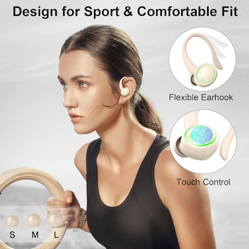 Wireless Earbuds Bluetooth 5.4 with Noise Cancelling Mic, IP7 Waterproof for Running R64733