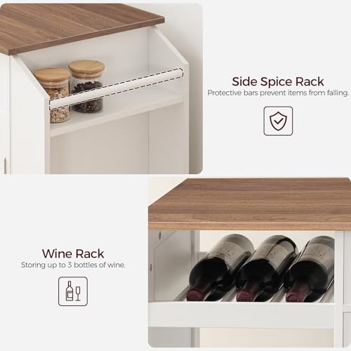 Kitchen Island with Power Outlet and Drawer, Rolling Cart on Wheels R667501