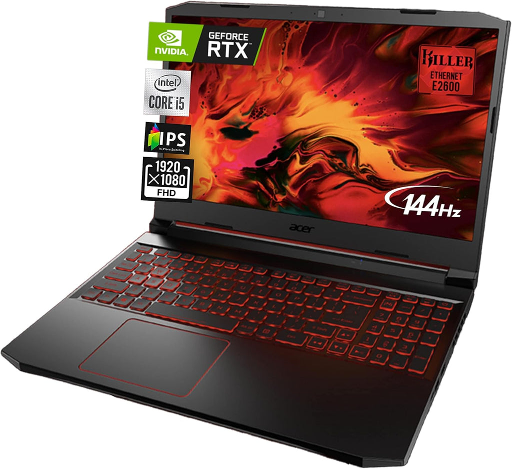 Acer Nitro 5 AN515 Gaming Laptop | 15.6" FHD 144Hz | Intel Core i5-10300H | NVIDIA GeForce RTX 3050 | Killer Ethernet E2600 WiFi 6|32GB RAM, 512GB PCIe SSD|W/HDMI Cable