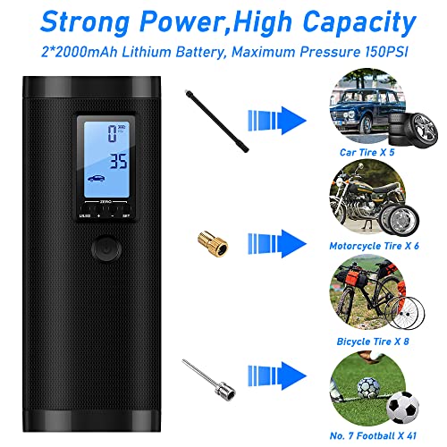 Mini Bike Tire Pump - 120PSI Portable Electric Bicycle Pump with Type-C Rechargeable Battery I70580