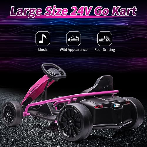 Electric Drift Kart for Kids, 24V Ride On Toy with 2×300W Motors Z27187