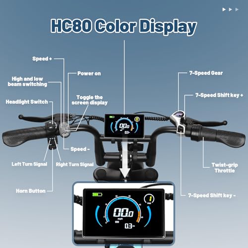 Electric Bike for Adults, 16" Fat Tire, 500W Motor, 20MPH W5814