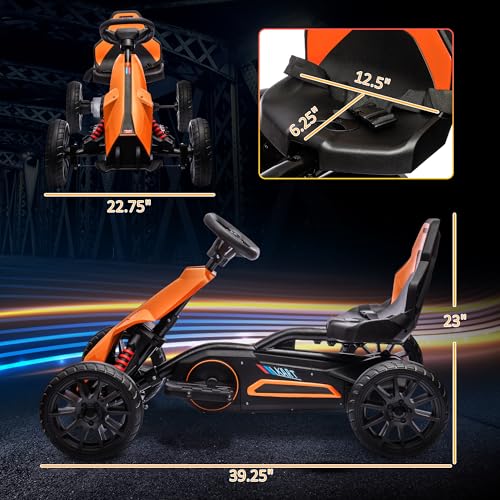 12V Electric Go Kart for Kids, Ride-On Toy with Adjustable Speed W1614
