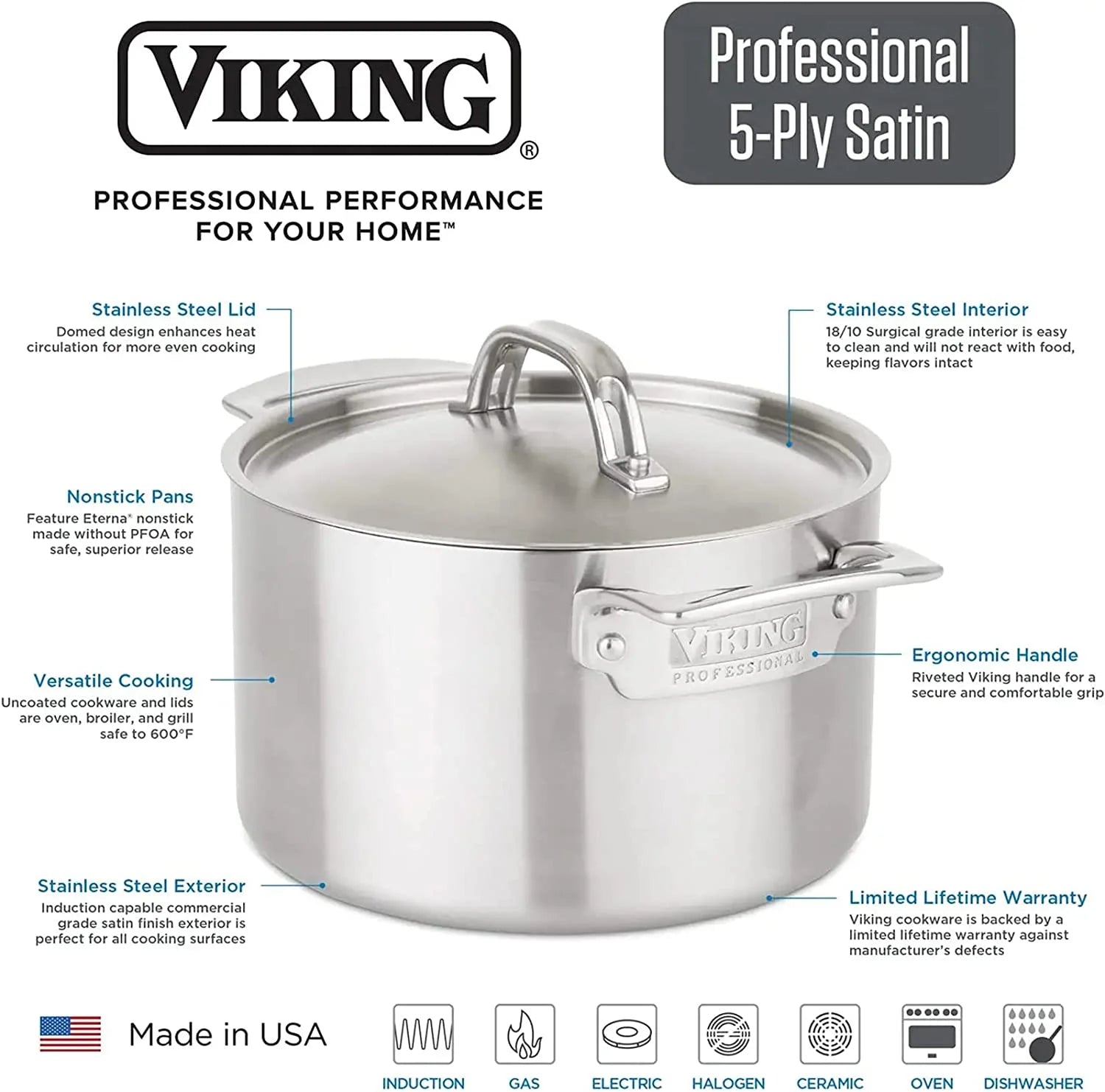 5-Ply Stainless Steel Cookware Set 10 Piece C989022
